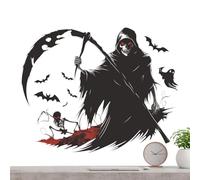 Mystical Ghost Stickers, Sticker - Grim Grim Grim Skeleton Decoration, Giant Ghost Skeleton Static Stickers for Home, Theme Events, Offices, Wall Decoration