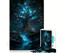 Mystical Glowing Tree And Waterfall Jigsaw Puzzles for Adults 1000 Mind Exercise Toy Relax Time Design Assembly (50x75cm)