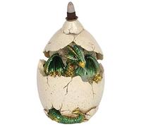 Mystical Green Dragon in Egg Resin Backflow Incense Burner - 16.5cm x 12cm (1 Pc.) - Unique & Eye-Catching Design - Enhance Relaxation & Meditation - Ideal for Artistic Home Decor