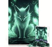 Mystical Green Fox 1000 Piece Jigsaw Puzzles for Adults Jigsaw Fine Logic Toy Quiet Fun Neat Edge Memorable Gift (50x75cm)