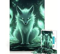 Mystical Green Fox 1000 Piece Jigsaw Puzzles for Adults Jigsaw Logic Sense Toy Leisure Fun Smooth Edge Heartfelt Gift (50x75cm)