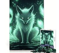 Mystical Green Fox for Adults 1000 Piece Jigsaw Puzzle Thought Toy Anxiety Relief Precise Edge Thoughtful Gift (38x26cm)