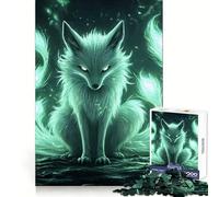Mystical Green Fox Jigsaw Puzzles for Adults 1000 Mind Exercise Toy Relax Time Design Assembly (38x52cm)