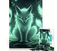 Mystical Green Fox Jigsaw Puzzles for Adults1000 Piece Mind Exercise Toy Indoor Fun Precision Cut (38x52cm)