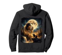 Mystical Guinea Pig Spirit Howling at the Full Moon Nature Pullover Hoodie