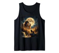 Mystical Guinea Pig Spirit Howling at The Full Moon Nature Tank Top