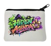 Mystical Hidden Agenda Design Artwork Neoprene Coin Purse Pouch 10x11cm White