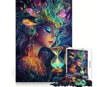 Mystical Hourglass Woman 1000 Pieces Jigsaw Puzzles for Adults Strong Logic Toy Relaxing Fun Clear Edge Memorable Gift (38x26cm)