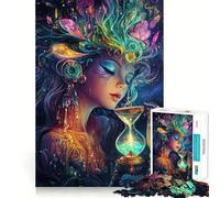 Mystical Hourglass Woman 1000 Pieces Jigsaw Puzzles for Adults Strong Logic Toy Relaxing Fun Clear Edge Memorable Gift (38x26cm)