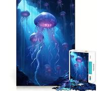 Mystical Jellyfish Jigsaw Puzzles for Adults1000 Piece Mind Exercise Toy Indoor Fun Precision Cut (38x52cm)