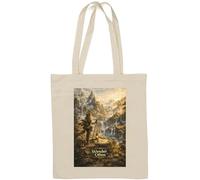 Mystical Journey Through Enchanted Lands Natural Cotton Tote Bag White