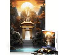 Mystical Kintsugi Gate Jigsaw Puzzles for Adults 1000 Pieces Strong Logic Toy Calming Play Clear Edge Artistic Gift (38x26cm)