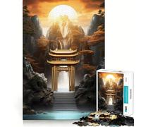 Mystical Kintsugi Gate Jigsaw Puzzles for Adults 1000 Pieces Strong Logic Toy Calming Play Clear Edge Artistic Gift (38x26cm)
