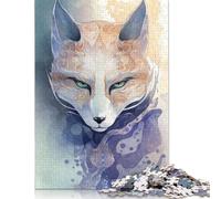 Mystical Kitsune Fox Mask Jigsaw Puzzles for Adults Kids. 1000 Piece Whimsical Challenge Toy Educational Game Home Decoration for Adults& Kids Age 14 Years Up 1000pcs (38x26cm)