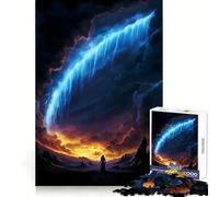 Mystical Landscape with Figure And Waterfall 1000 Piece Jigsaw Puzzles for Teenagers Jigsaw Mind Puzzle Tension Relief Art Assembly Premium Gift (38x26cm)