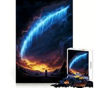 Mystical Landscape with Figure And Waterfall Jigsaw Puzzles for Teenagers 1000 Pieces Strong Logic Toy Shared Fun Clear Edge Lovely Present (38x52cm)