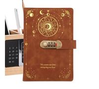 Mystical Leather Locking Journal, Vintage Diary With Lock, A5 Notebook Hardcover, Personal Information Notebook, Travel Privacy Journal, For Kids Adults, Aesthetic Stationary Gift 21.2x14.7cm