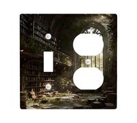 Mystical Library Light Switch Cover Plate/Outlet Covers, Enchanted Greenery Wall Decor, Thermoplastic Wall Plates, Vintage Style for Home Accents Toggle Duplex