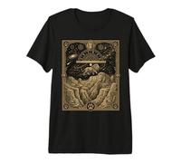Mystical Lion Tarot Card African Savanna Constellation Astro Premium T-Shirt