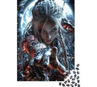 Mystical Long Haired Figure 1000 Piece Jigsaw Puzzle Paper for Adults Night Blue Tones Puzzle Game for Family 70x50cm/1000pcs