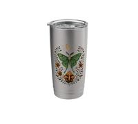 Mystical Luna Moth Moon Mushroom Celestial Nature Stainless Steel Insulated Tumbler