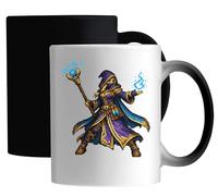 Mystical Mage Casting Spell Ceramic Magic Mug White