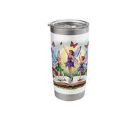 Mystical Magical Fairies Dancing on Books Toadstools Girls Stainless Steel Insulated Tumbler