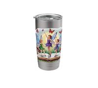 Mystical Magical Fairies Dancing on Books Toadstools Girls Stainless Steel Insulated Tumbler