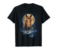 Mystical Majestic Horse Spirit Animal Full Moon Nature Men T-Shirt