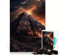 Mystical Maya Pyramid Adult Jigsaw Puzzles 1000 Pieces Mind Exercise Toy Calming Play Design Assembly Amazing Present (50x75cm)