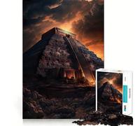 Mystical Maya Pyramid Teenagers Puzzles 1000 Piece Jigsaws Brain Workout Toy Soothing Fun Art Assembly Art Collectible (38x52cm)