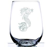Mystical Mermaid is beautifully etched on this 17 oz stemless wineglass. This little "Siren of the Sea" would make a wonderful gift for that water lover in your life.