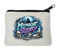 Mystical Midnight Society Dark Gathering Neoprene Coin Purse Pouch 10x11cm White