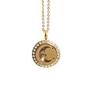Mystical Moon | Aromatherapy Oil Diffuser Gold Necklace Locket with Pad