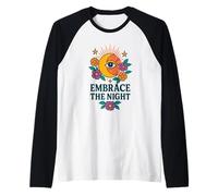 Mystical Moon & Flowers Boho Look with All-Seeing Eye Raglan Baseball Tee