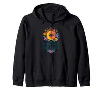 Mystical Moon & Flowers Boho Look with All-Seeing Eye Zip Hoodie