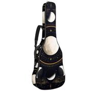 Mystical Moon in Art Space Astrology Background Padded Guitar Bag, Protective Acoustic Guitar Cover Gig Bag for Electric Bass Classical Guitar