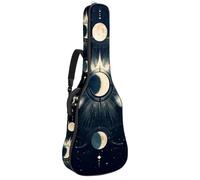Mystical Moon in Space Astrology Art Pattern Acoustic Guitar Bag Thick Padded, Waterproof Guitar Gig Bag for 40 41 42 Inch Guitars