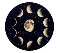 Mystical Moon in Space Astrology Pattern Round Mouse Pad, Mousepad with Non-Slip Rubber Base, Computer Gaming Pads for Wireless Mouse, Easy Gliding