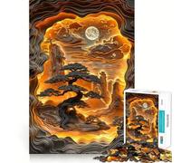 Mystical Moonrise 1000 Pieces Jigsaws Adults Puzzles Gifts Memory Upgrade Leisure Time Sharp Cut Wall Art Decor (38x52cm)