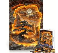Mystical Moonrise 1000 Pieces Jigsaws Adults Puzzles Gifts Memory Upgrade Leisure Time Sharp Cut Wall Art Decor (38x52cm)