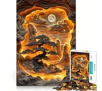 Mystical Moonrise Jigsaw Puzzles for Adults1000 Pieces Focus Brain Toy Relax Time Tight Edge Santa Wish Pick (38x26cm)