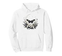 Mystical Moth Crescent Moon Botanical Garden Pullover Hoodie