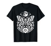 Mystical Moth Lunar Moon Art With Mushroom Botanical Nature T-Shirt