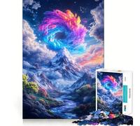 Mystical Mountain Landscape 1000 Piece Jigsaw Puzzle for Adults Logic Toy Relaxing Fun Design Assembly Santa Wish Gift (38x26cm)