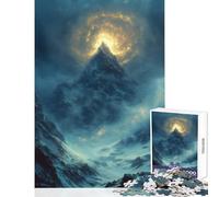 Mystical Mountain Peak with Golden Light for Adults 1000 Piece Jigsaw Puzzle Art Work Gifts Improve Memory Toy Wall Decor for And from 14 Years And over (38x26cm)