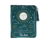 Mystical Multicolor Sun Tarot Card Zippered Bag - 19.5cm x 15cm (1 Pc.) - Velvet Pouch with Elegant Tassel and Charm - Compact Size for Tarot Decks, Crystals & Treasures