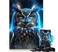 Mystical Nebula Owl 1000 Piece Jigsaw Puzzles for Adults Jigsaw Brain Skill Warm Time Exact Edge (50x75cm)