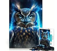 Mystical Nebula Owl Jigsaw Puzzle for Adults 1000 Pieces Intellect Toy Peaceful Fun Precise Cut Santa Wish List (38x52cm)
