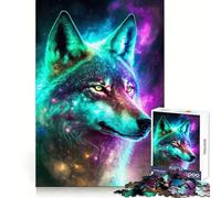 Mystical Nebula Wolf Hard Jigsaw Puzzle for Adults 1000 Pieces Strong Logic Toy Bonding Time Clear Edge (38x26cm)